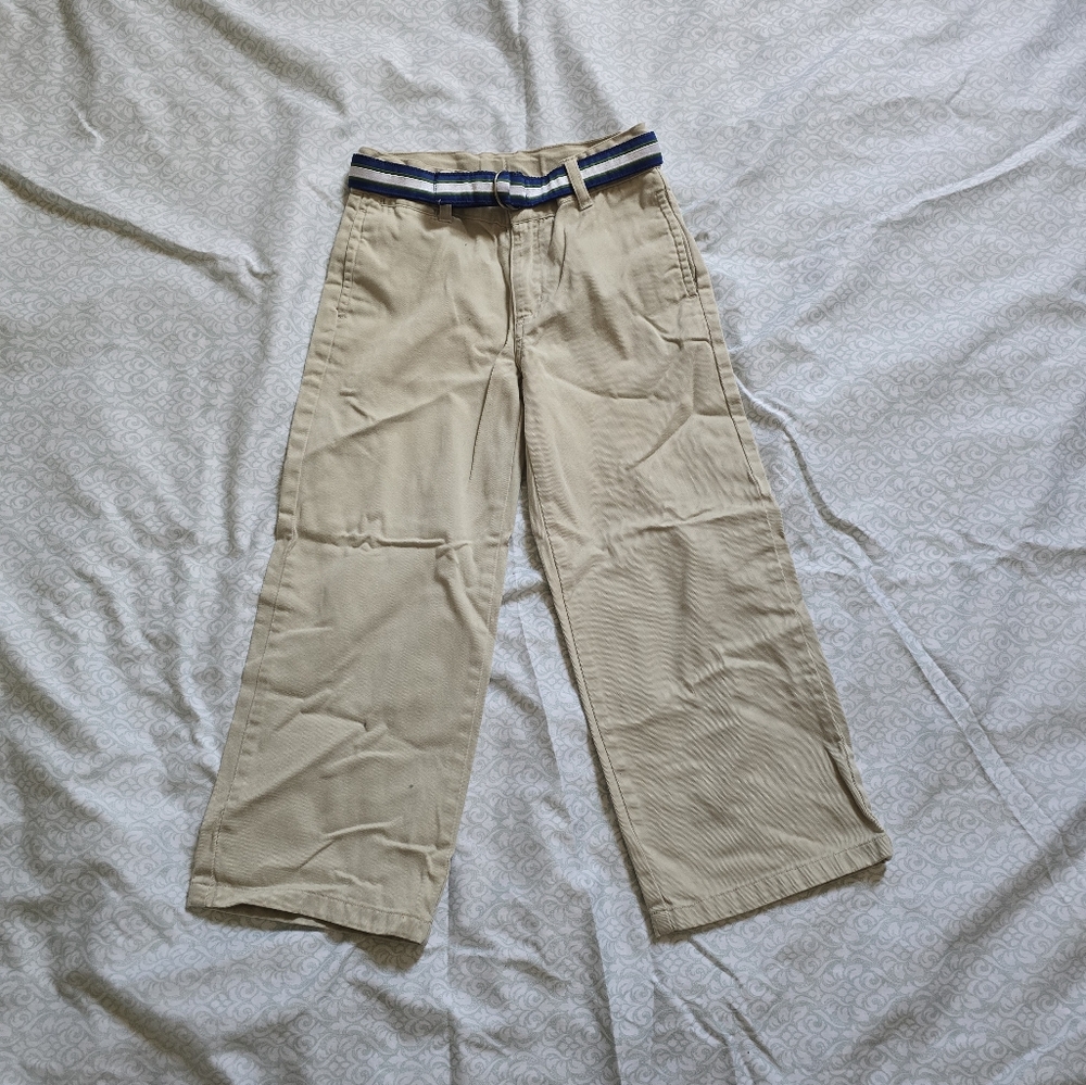 Janie and Jack Boys Beige Pants with Belt 5T